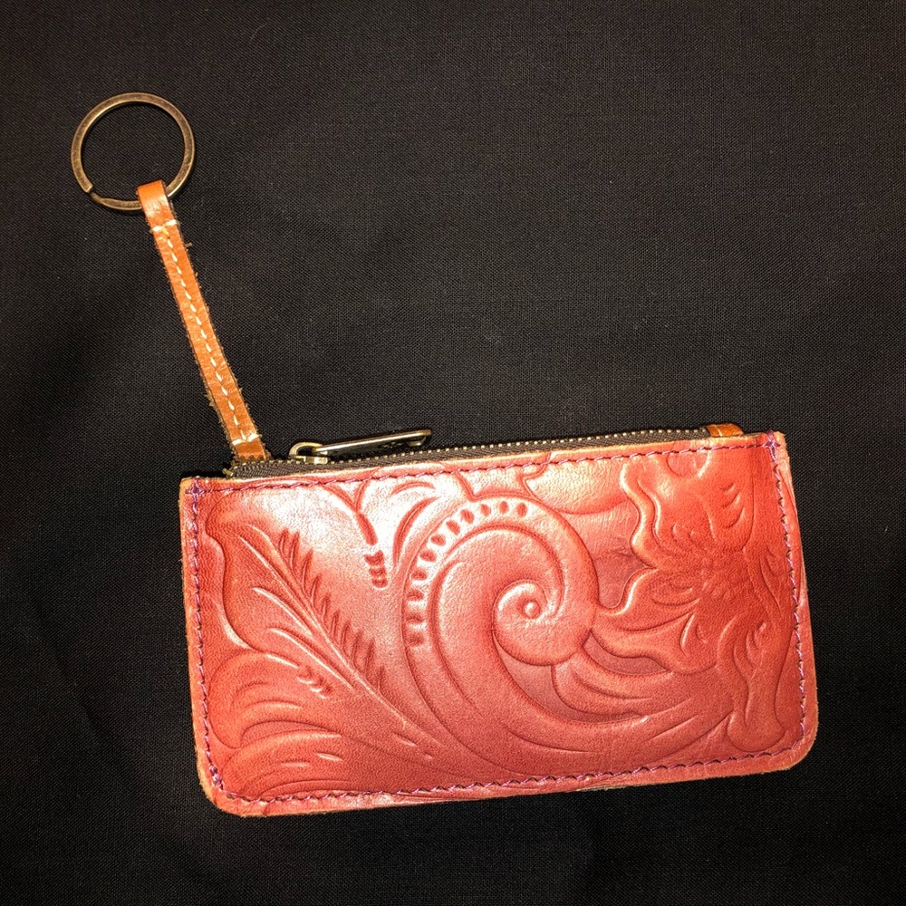 Patricia Nash Tooled Leather Keychain Wallet